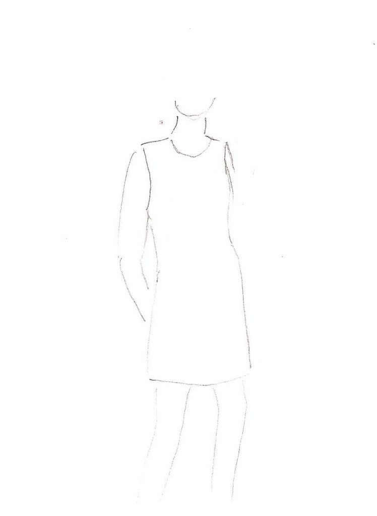 sextiotalsklänning, skiss 001